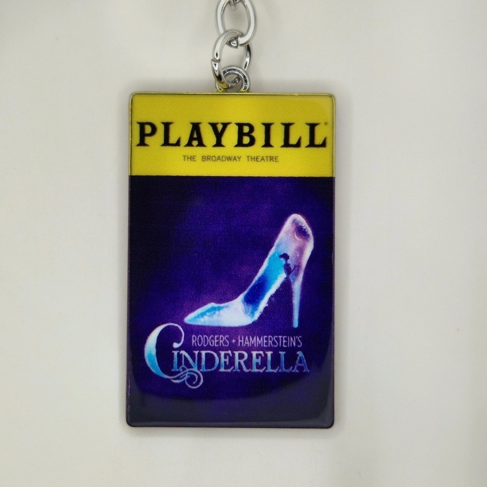 Playbill Cinderella Broadway Musical Pendant Necklace Silver Tone Theater Fan